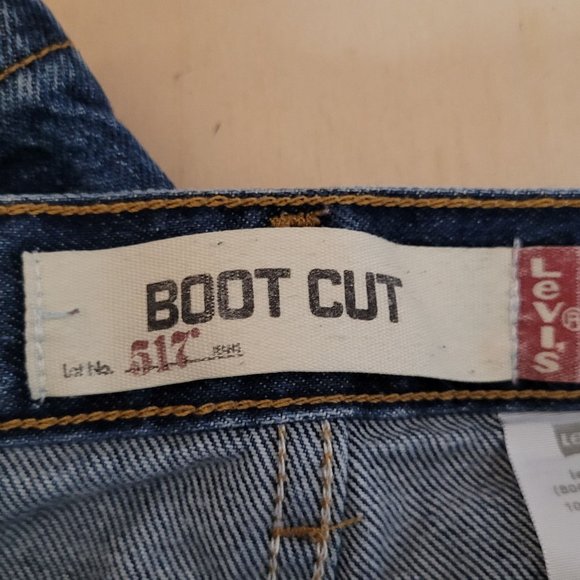 Levis 517 Bootcut Jeans 2006 Dark Blue Wear Bottom Hem 36 x 30 Mens - Picture 8 of 16